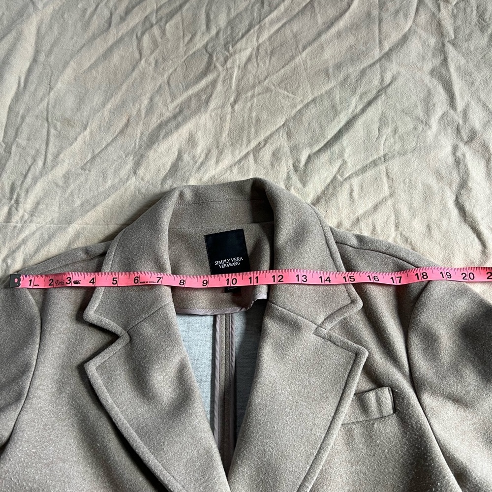 Simply Vera Vera Wang Taupe Trench-Style Wool Blend Coat - Picture 7 of 7